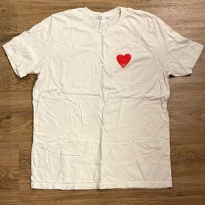 Bella Canvas Cream Tee with Red Heart